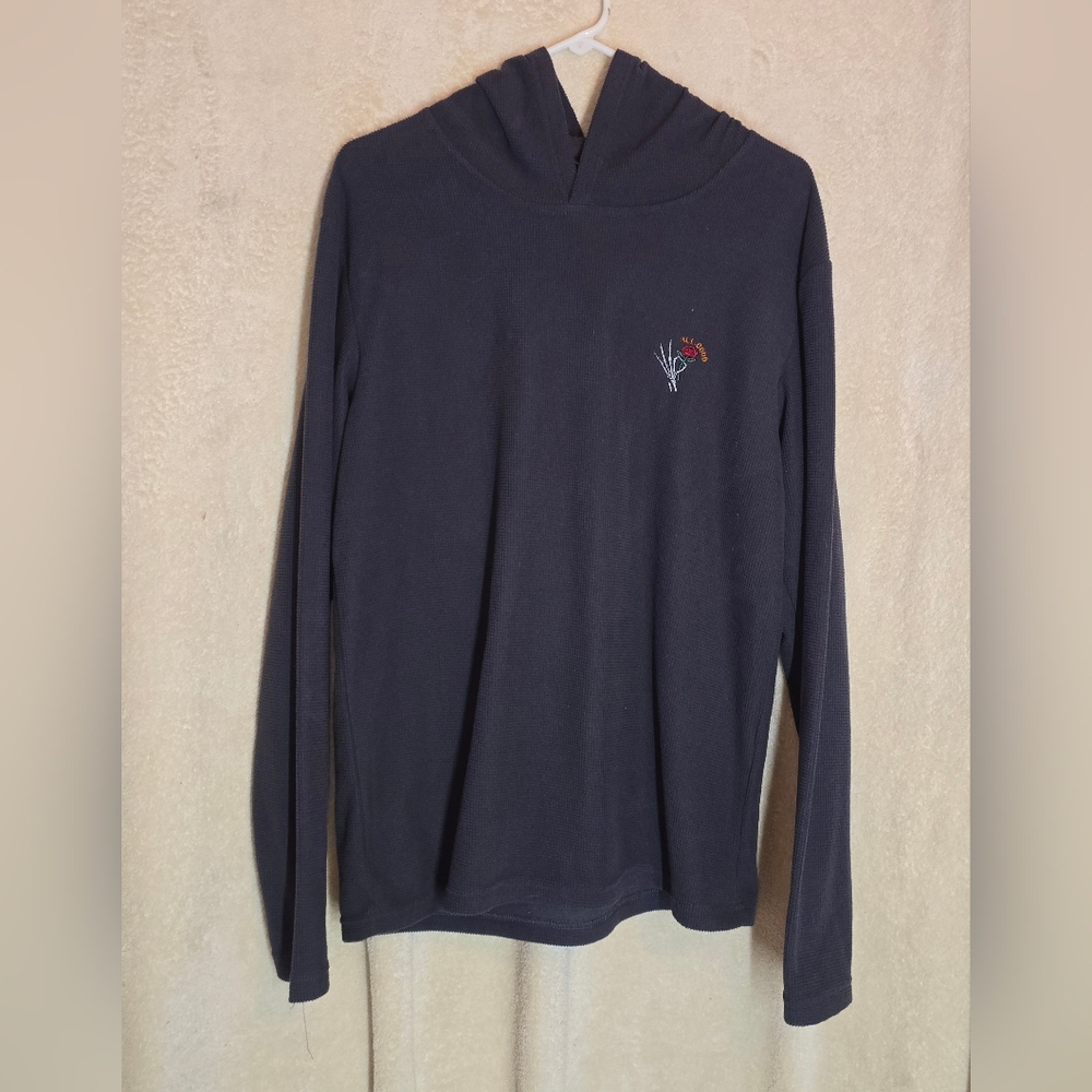 Public Record Size Medium Charcoal Longsleeve Sweatshirt Embroidered " All Good"